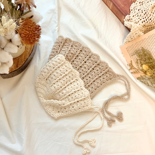 ベビーボンネット＊オーガニックコットン 帽子(ベビー・キッズ) Fuwan