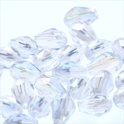 水滴形玻璃珠 6 x 4 毫米 30 顆 ★AB clear★Drop drop cut beads (garascuts4) 第2張的照片