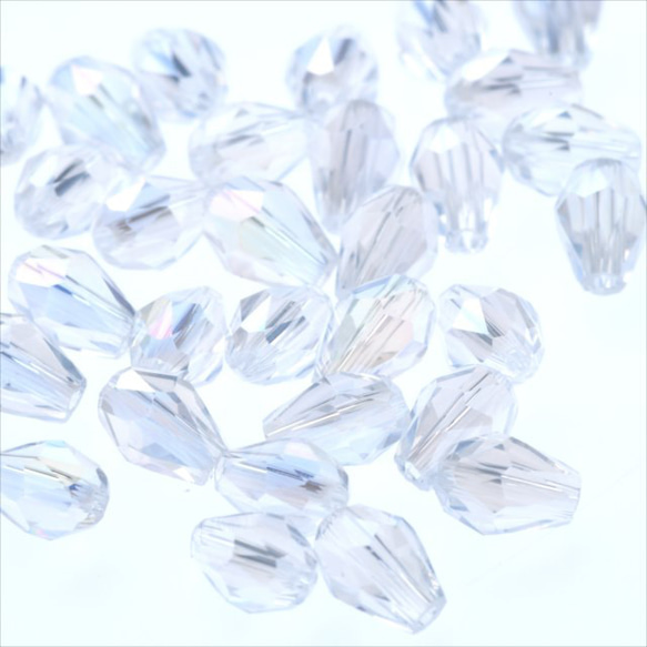 水滴形玻璃珠 6 x 4 毫米 30 顆 ★AB clear★Drop drop cut beads (garascuts4) 第3張的照片