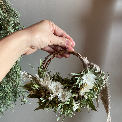 ナチュラルドライフラワーハーフリース&ミニ花束 ナチュラルドライフラワーハーフリース&ミニ花束