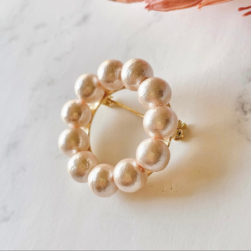 ほんのりさくら色コットンパールのフォーマルセット【ネックレス