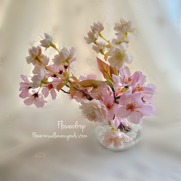 【再販】creema限定 水換え不要♪2種の桜のマジカルウォーターアレンジメント 4枚目の画像