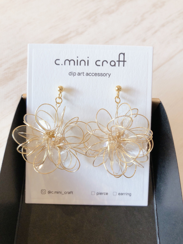 【再販】dip flower【earring・pierce】 2枚目の画像