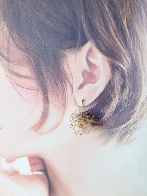 【再販】dip flower【earring・pierce】 3枚目の画像