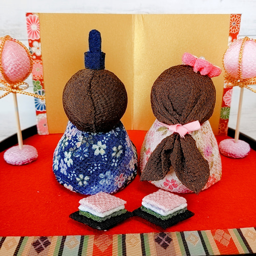 SOLD】現代風 おひなさま ひな人形 ひな祭りちりめん 桃の節句