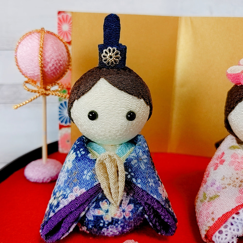SOLD】現代風 おひなさま ひな人形 ひな祭りちりめん 桃の節句