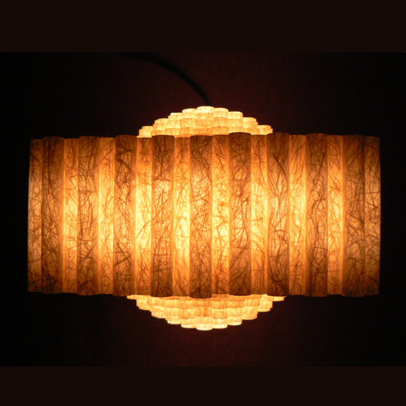 和紙の手作りランプシェード　美濃和紙使用　[遊] 10-1　どこにもない癒しの手作り一点物作品　ギフト・模様替えに最適 　■ 21x 17x