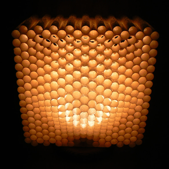 和紙の手作りランプシェード　美濃和紙使用　[遊] 10-1　どこにもない癒しの手作り一点物作品　ギフト・模様替えに最適 　■ 21x 17x