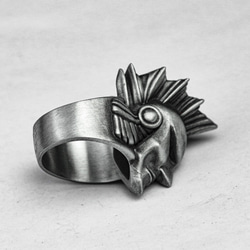 モーガンズ・ジュエリー - 男性用リング - アンティーク調銀製リング - 名入れ指輪 - 手作り指輪 2枚目の画像