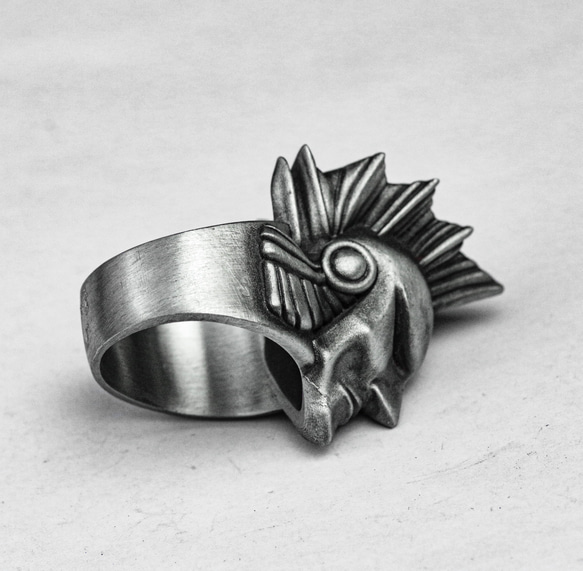 モーガンズ・ジュエリー - 男性用リング - アンティーク調銀製リング - 名入れ指輪 - 手作り指輪 2枚目の画像