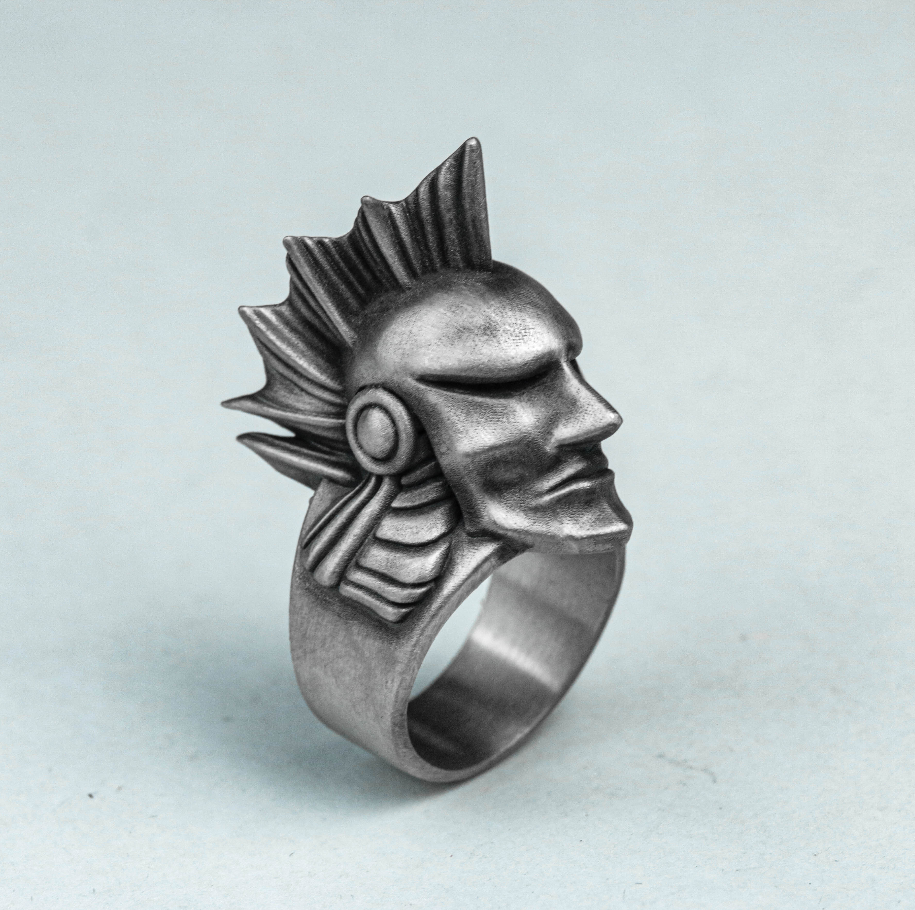 モーガンズ・ジュエリー - 男性用リング - アンティーク調銀製リング - 名入れ指輪 - 手作り指輪