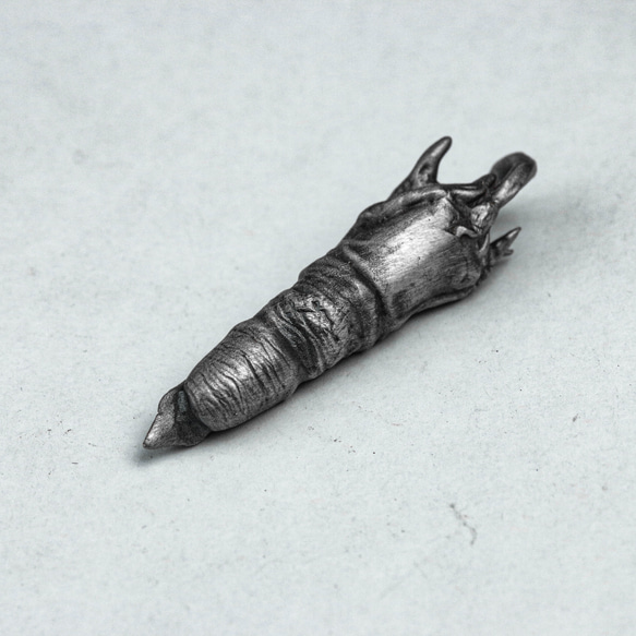 悪魔の指の首飾り-銀のネックレス-手作りジュエリー-一本指のペンダント-酸化ジュエリー 5枚目の画像