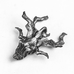枯木ペンダント - 木製龍のネックレス - 骨董品シルバー製品 - 手彫り龍 - シルバーペンダント - 銀の戦士の宝石 2枚目の画像