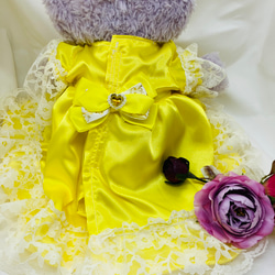 ステラルーコスチューム　プリンセスドレス　クッキーアンコスチューム　プリンセスドレス　リボンつき　コスチューム　黄色 7枚目の画像