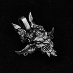 地球妖精のペンダント-銀ネックレス-メンズシルバーネックレス-頭蓋骨のシルバージュエリー-手作りの職人技-悪魔の宝石類 3枚目の画像