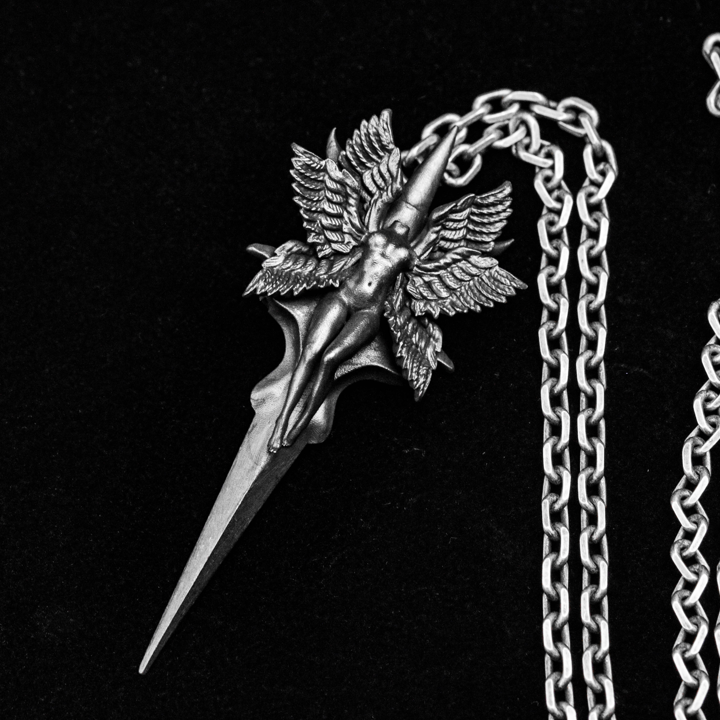 天使の翼のペンダント - 悪魔のネックレス - メモリアルギフト - 信仰のギフト - 魔女のギフト