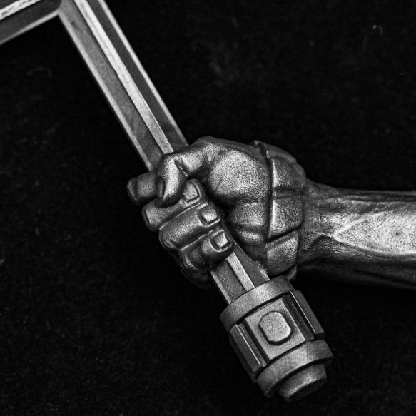 拳 男性用ネックレス- 銀十字ペンダント 長腕拳ペンダント- チャームネックレス 3枚目の画像