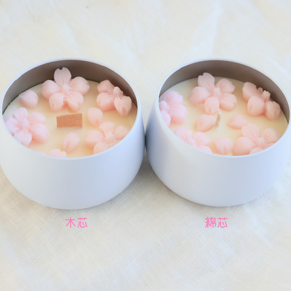 【桜の香り】ソイアロマキャンドル缶 6枚目の画像