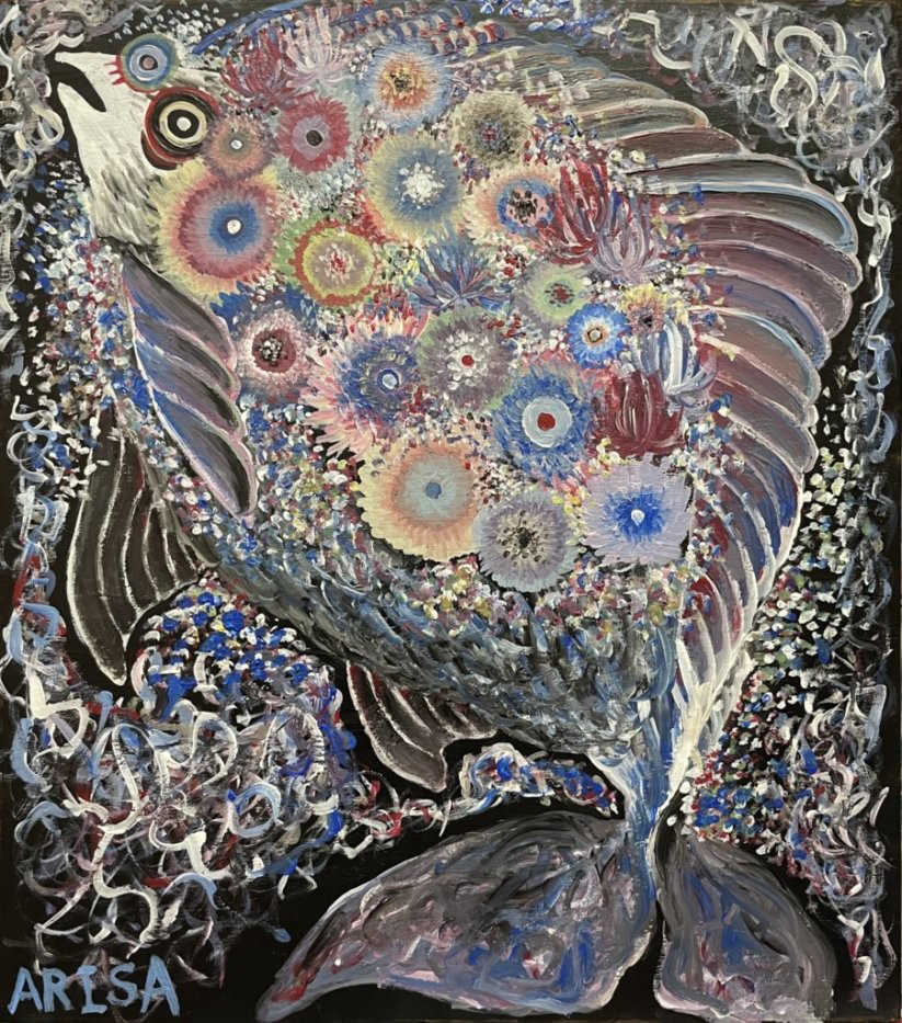 Mushu&Muchu  ハンドメイドアクリル画　　　　　絵画アート原画A3 ハンドメイドアクリル画 絵画アート原画A3 Mushu&Muchu