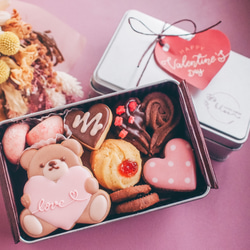 着色料不使用】バレンタインクッキー缶（小） クッキー sweets atelier