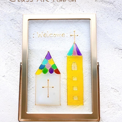 AMAM ガラス フレーム  チャペル　教会　カラフル 2枚目の画像