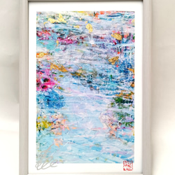 命の花」彩原画 A4 純金箔 純銀箔 額サイズ 34×46㎝ パワー