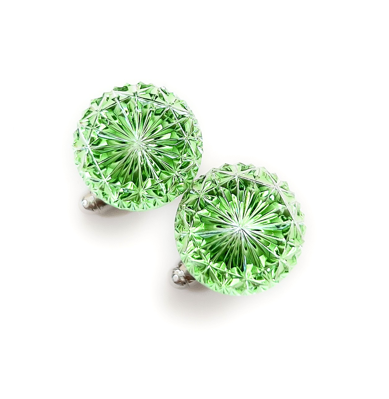 東京切子カフスボタン15　菊　グリーン 20,790円