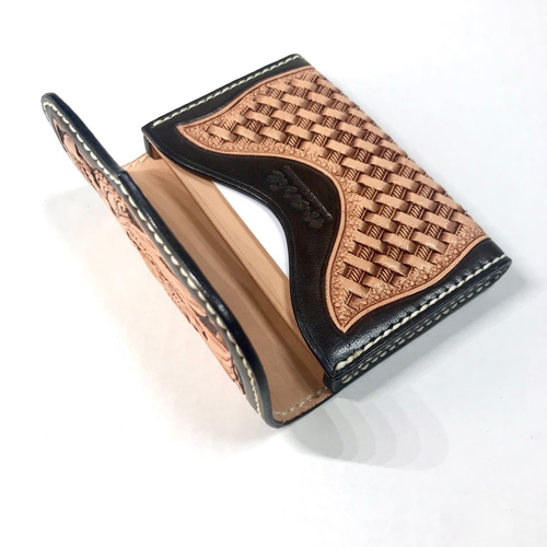 marie/レザー名刺入れ/カードケース/レザーカービング/父の日 