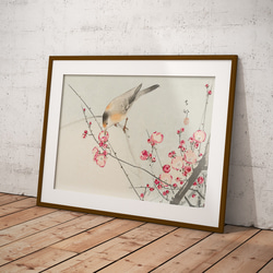 小原古邨、鷺、日本画、ポスター、リビングや玄関などにお使い下さい