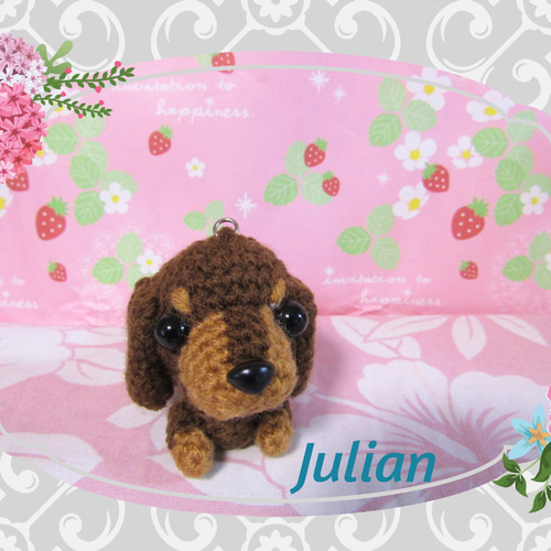 あみぐるみ いぬちゃん ミニチュアダックス ストラップ 他4点