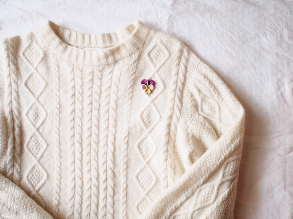 野に咲くビオラのブローチ*原種カラー2 8枚目の画像