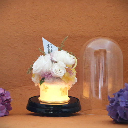 花灯ろう プリザーブドフラワー お悔み お供え 仏花 お彼岸 お盆 一