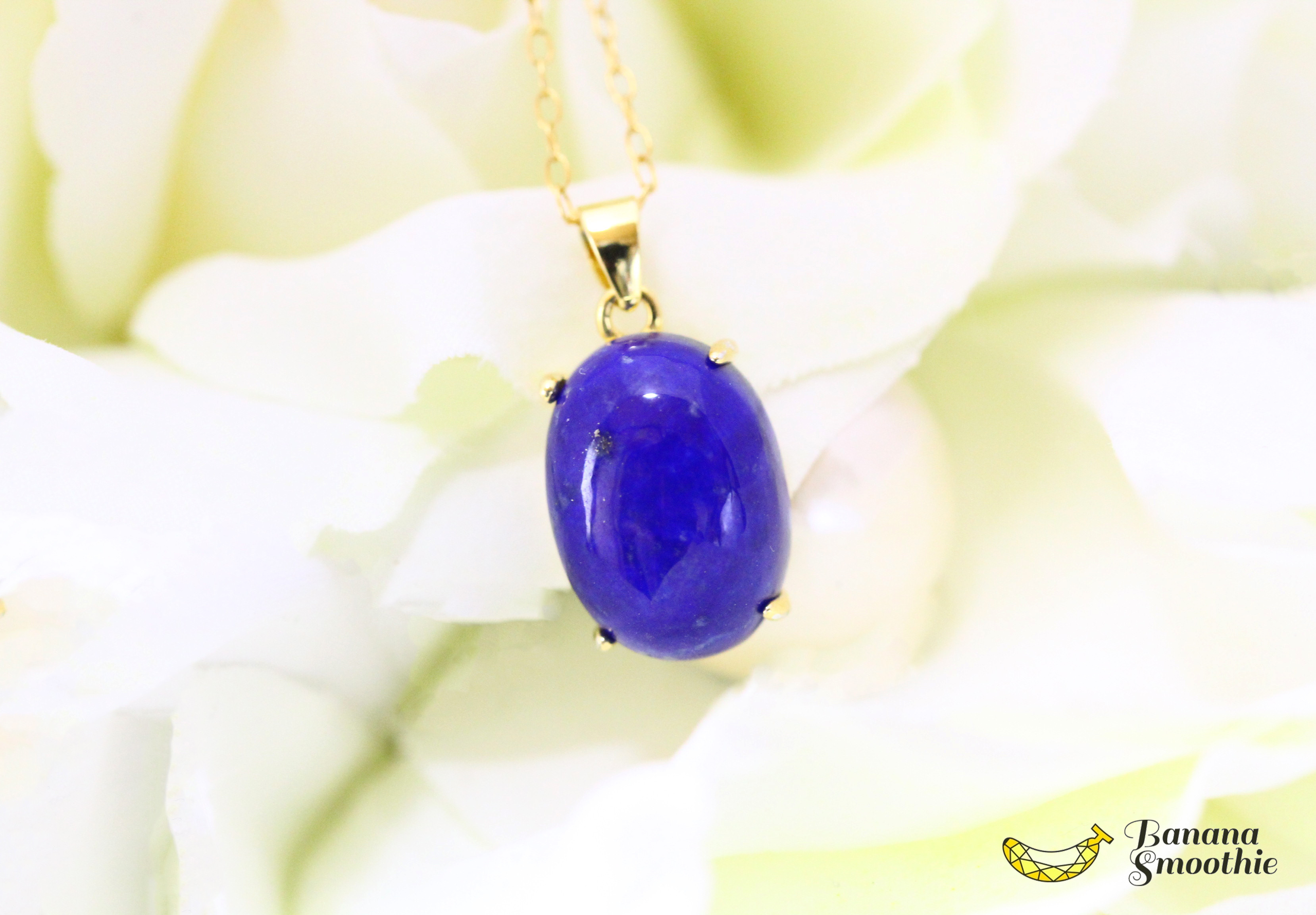 【１点もの】高品質 瑠璃石が美しい ラピスラズリ カボション 爪留め Silver925 ネックレス