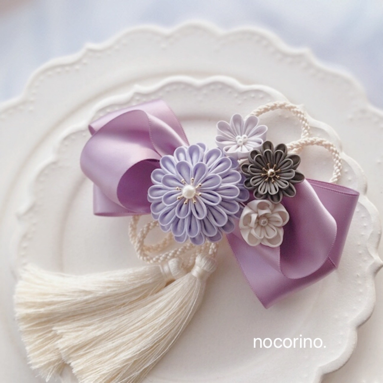 つまみ細工髪飾り　リボン髪飾り　卒業式　成人式　袴　七五三