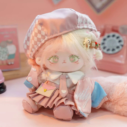 ぬいぐるみ 制服 ピンク髪 メガネ 18131-5132-