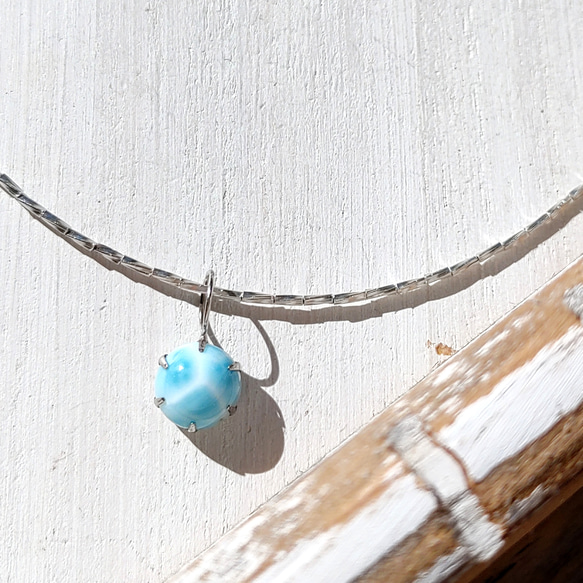 ♡Earth larimar necklace All silver925♡超トップクオリティラリマー 3枚目の画像