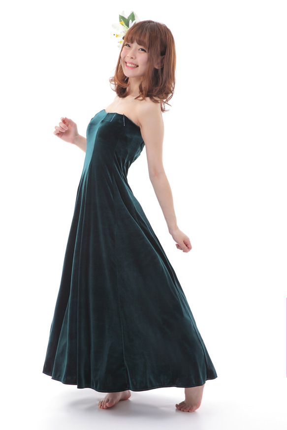 オーダーメイド　高品質　ベロアドレス　ベルベットドレス　フラダンス衣装　期間限定価格 3枚目の画像