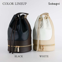 ★エシカルレザーSobagni（ソバニ） ★スタイリッシュな大人バッグ★bucket bag★ブラック 7枚目の画像