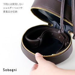 ★エシカルレザーSobagni（ソバニ） ★スタイリッシュな大人バッグ★bucket bag★ブラック 13枚目の画像