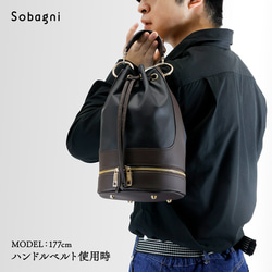 ★エシカルレザーSobagni（ソバニ） ★スタイリッシュな大人バッグ★bucket bag★ブラック 15枚目の画像