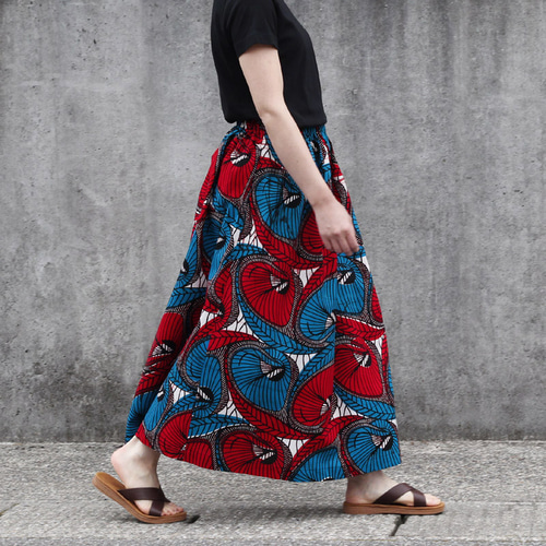 アフリカ布のロングスカート（アフリカンプリント）ロング・マキシ