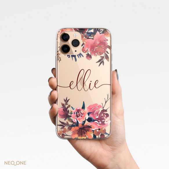 多機種対応 名入れ【アンティーク ローズ 名入れケース】花 ボタニカル スマホケース iPhone Android 18枚目の画像