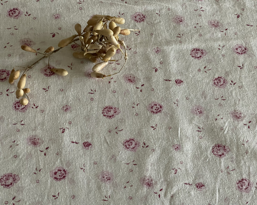 フランスアンティーク ファブリック　生地　はぎれ　ピンク　花柄　ブーケ フランスアンティーク ファブリック生地はぎれピンク花柄ブーケ