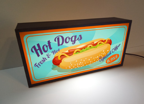 ホットドッグ サンドイッチ ハンバーガー アメリカン雑貨 ミニチュア サイン ランプ 看板 置物 雑貨 ライトBOX 2枚目の画像