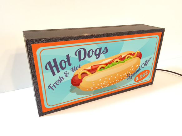 ホットドッグ サンドイッチ ハンバーガー アメリカン雑貨 ミニチュア サイン ランプ 看板 置物 雑貨 ライトBOX 3枚目の画像