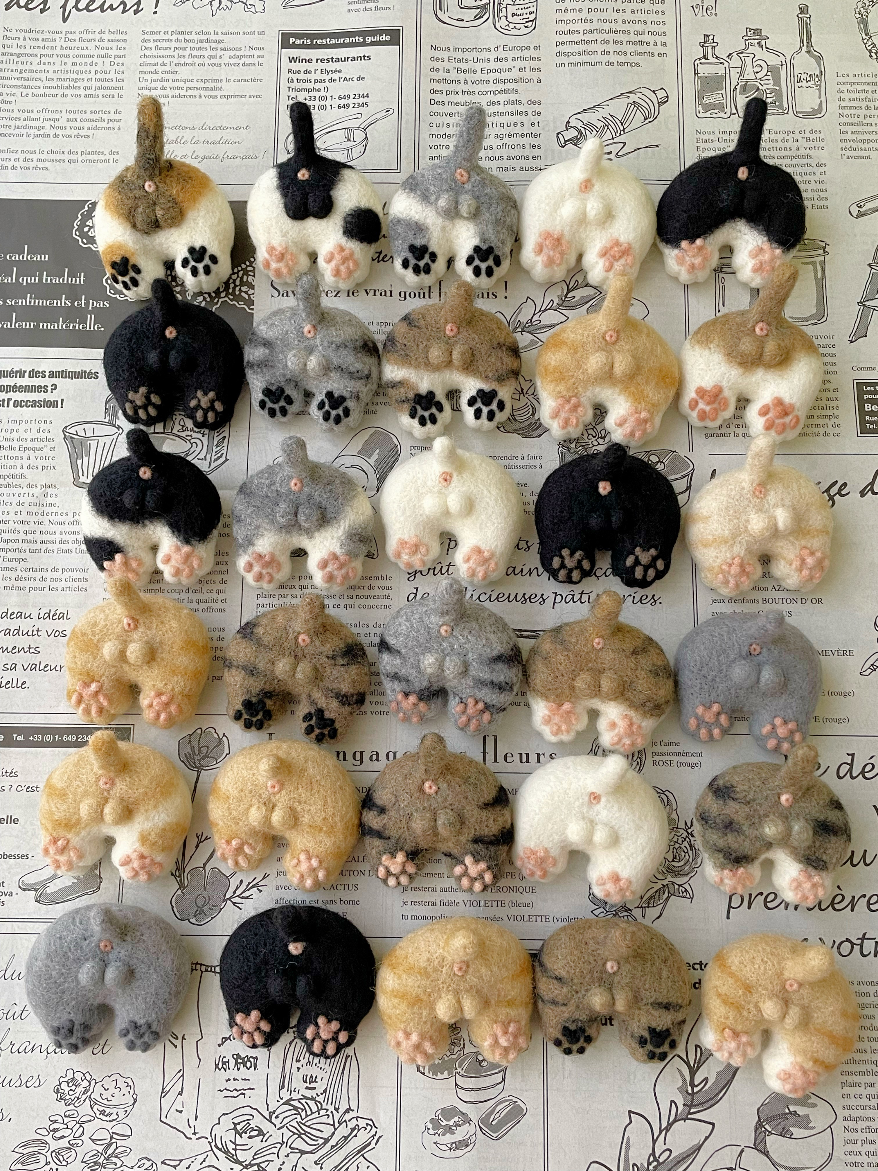 郵便配達にゃん」　刺繍　猫　フォトフレーム　ブローチ 「 羊毛フェルト刺繍