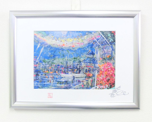 絵画 三日月 18 A4サイズ 額縁無し 原画 なやん