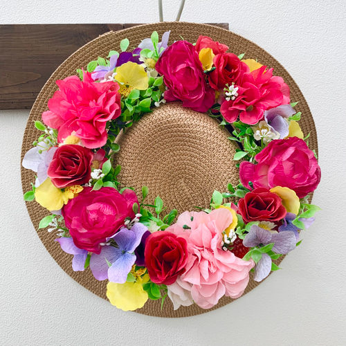 SALE】春のフラワーリース ラナンキュラス アーティフィシャルフラワー  