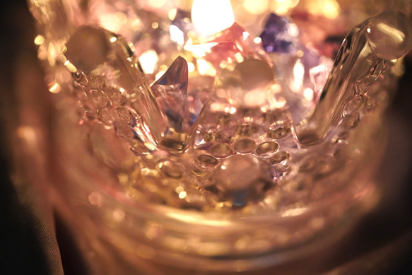ティアラ型キャンドルホルダー付 こぼれおちる宝石のよう ジュエリーキャンドルジェルキャンドル 3枚目の画像