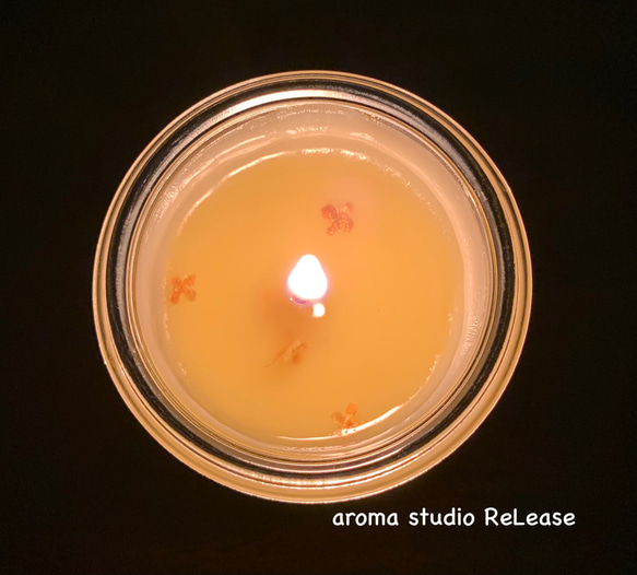 アロマキャンドル　金木犀の香り　天然素材　ソイワックス　WECK  夜を愉しむ　自分時間に 4枚目の画像